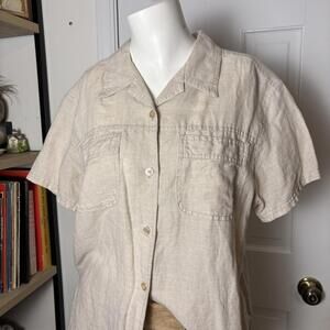 90s LizWear Linen Safari Shirt S